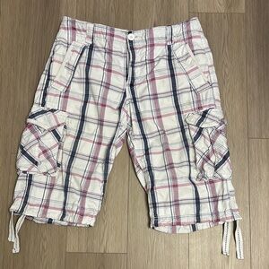 Plaid Cargo Shorts for Men size 34